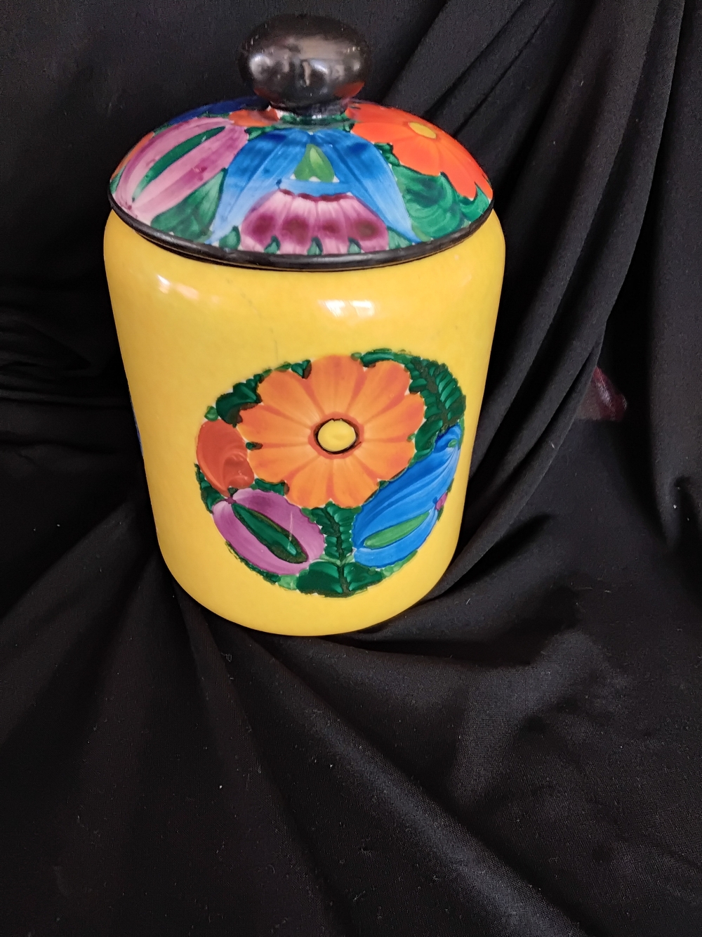 Vintage Mrazek Peasant Pottery Humidor Jar Cir 1920's